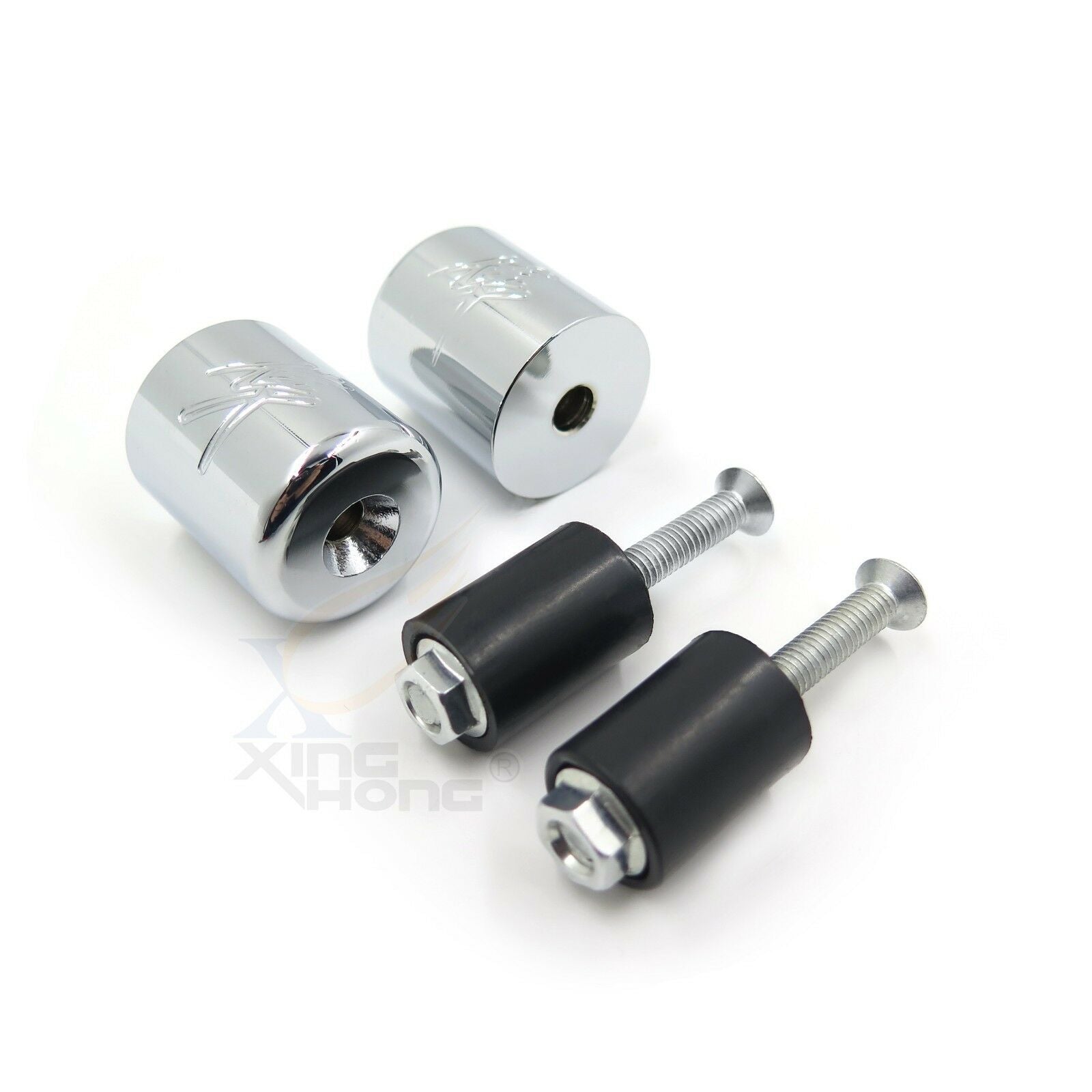 For Suzuki Katana 600 750 89-06 Chrome BILLET ALUMINUM Bar ends Rubber