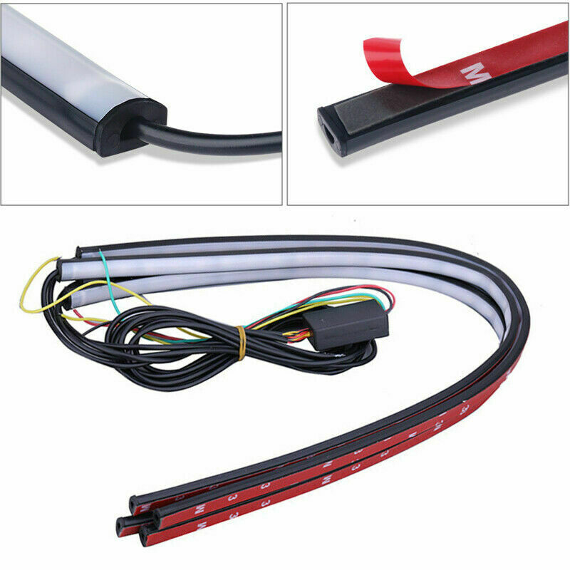 4PCS 12V LED Grill Colorful Car Steering Driving Lamp SUV Streamer Lights 60CM