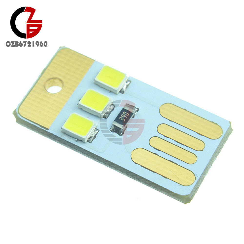 10Pcs Mini 3 LED USB Light White Lamp Nightlight Camping Outdoor Portable For PC