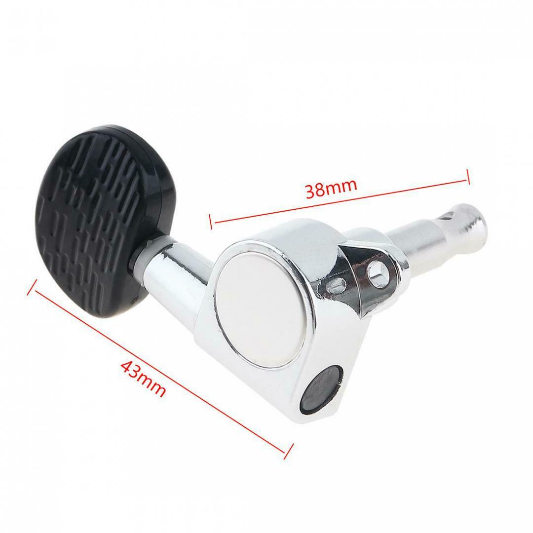 6pcs Acoustic Guitar Tuning Pegs Black Wood Grain Semicircle Heads Tuners 40 41