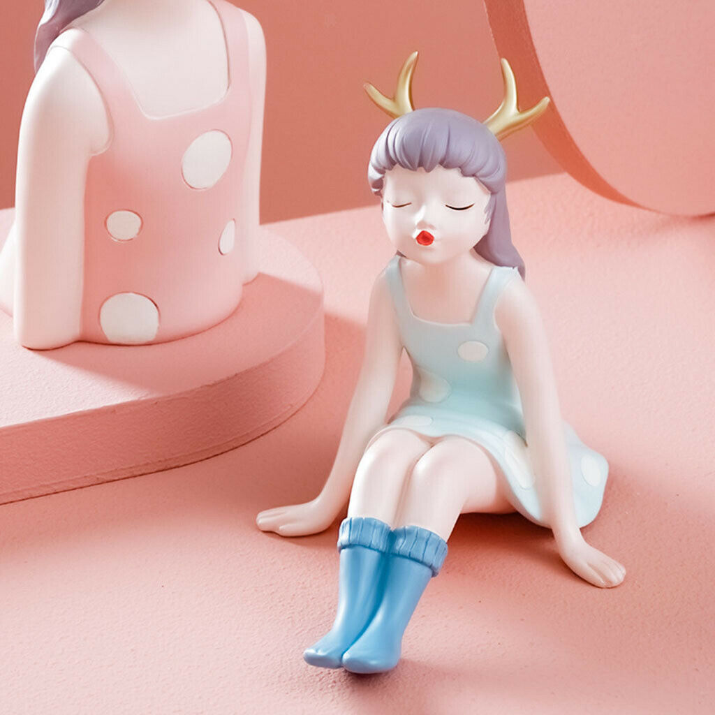 Lovely Girl Statue Craft Art Sculpture Home Bedroom Office Cabinet Ornaments