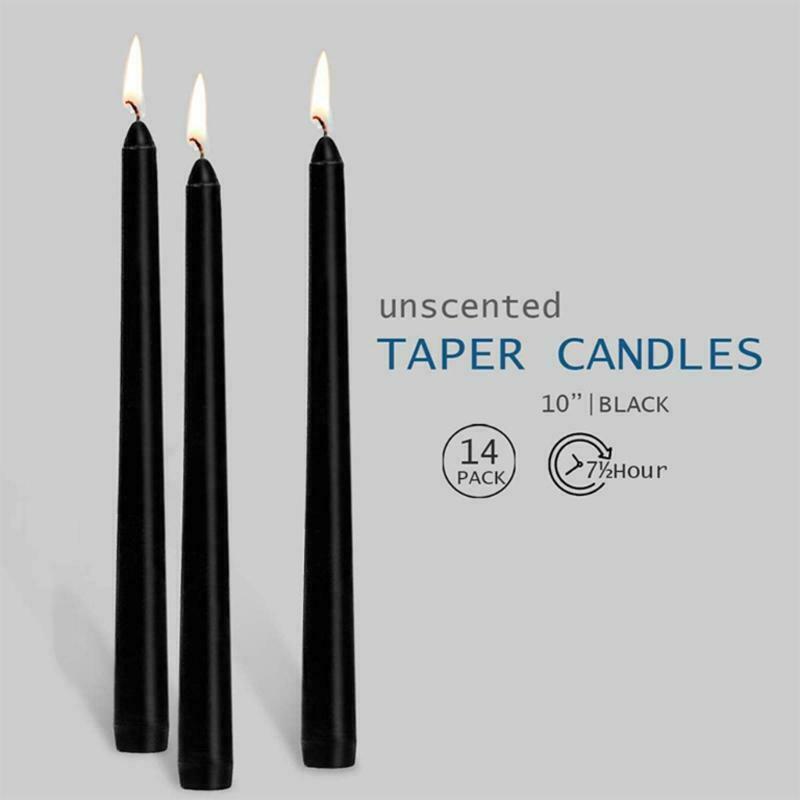 Taper Candles Set of 14 Unscented Dripless Candlesticks 8 Hours Long Burning for