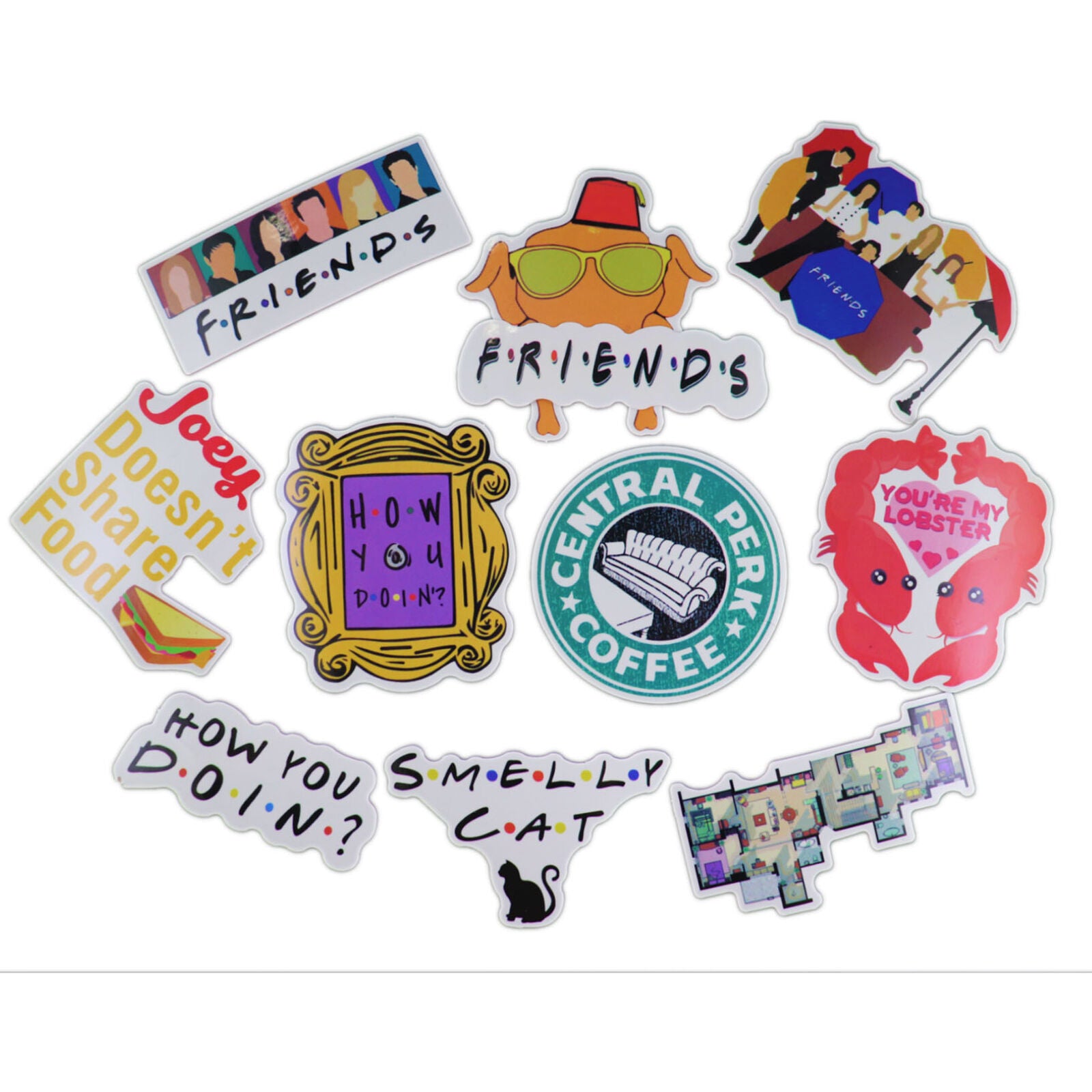 34pcs Friends tv Show Creative DIY Stickers Funny Decorative Cartoon waterproof