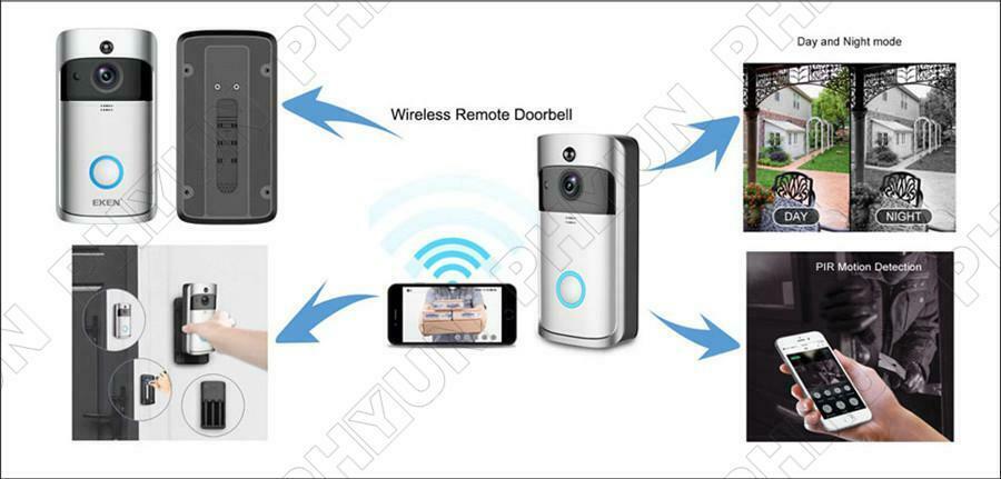 Home Wireless Smart WiFi DoorBell IR Video Visual Camera Intercom Security Kit