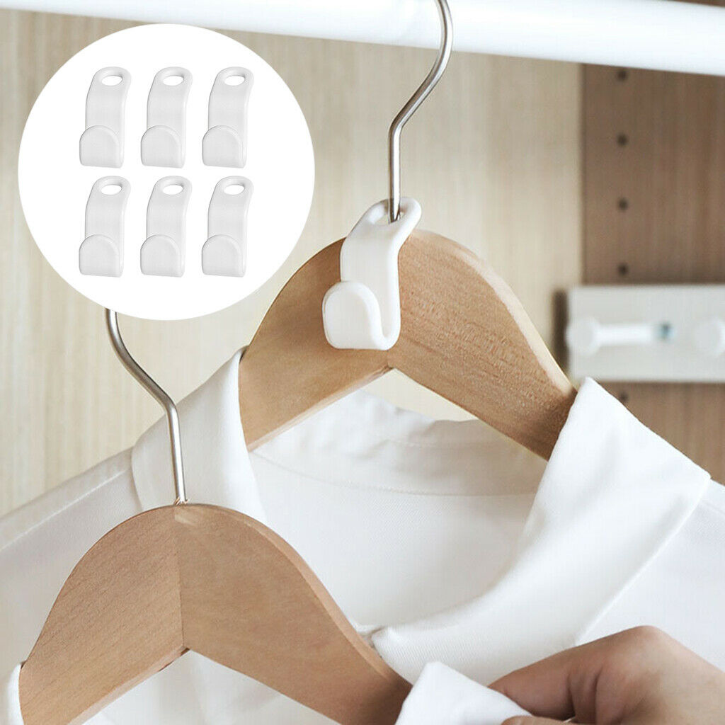 6 Pieces Clothes Hanger Connector Huggable Hangers Hook Closet Grip Hangers