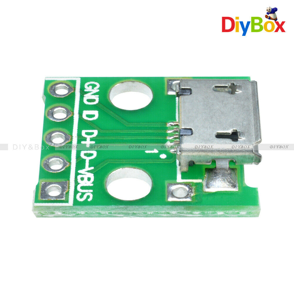 5PCS MICRO USB to DIP 5-Pin Pinboard 2.54mm micro USB type Female