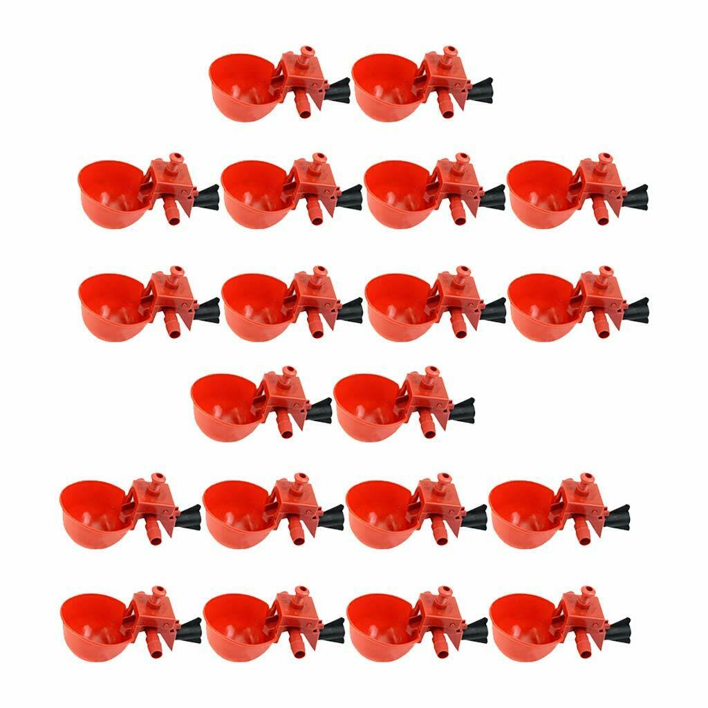 20Pcs Chick Duck Poultry Plastic Automatic Drinker Drinking Bowl Feeding Bowl