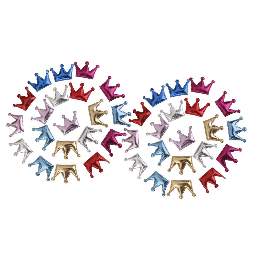 20pcs PU Crown Hair Clips Making For Baby Girls