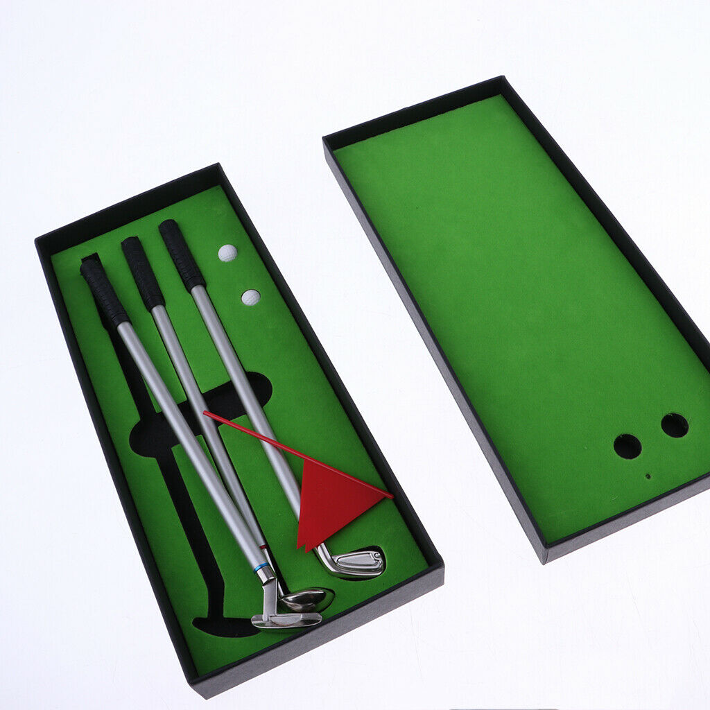 Golf Pen Set Mini Desktop Golf Game Putting Green Flag Ballpoint Pens Red