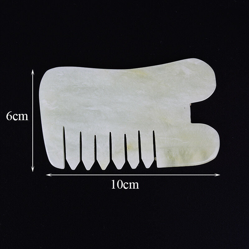 1x jade stone guasha gua sha board comb shape massagecomb health care healthy BD