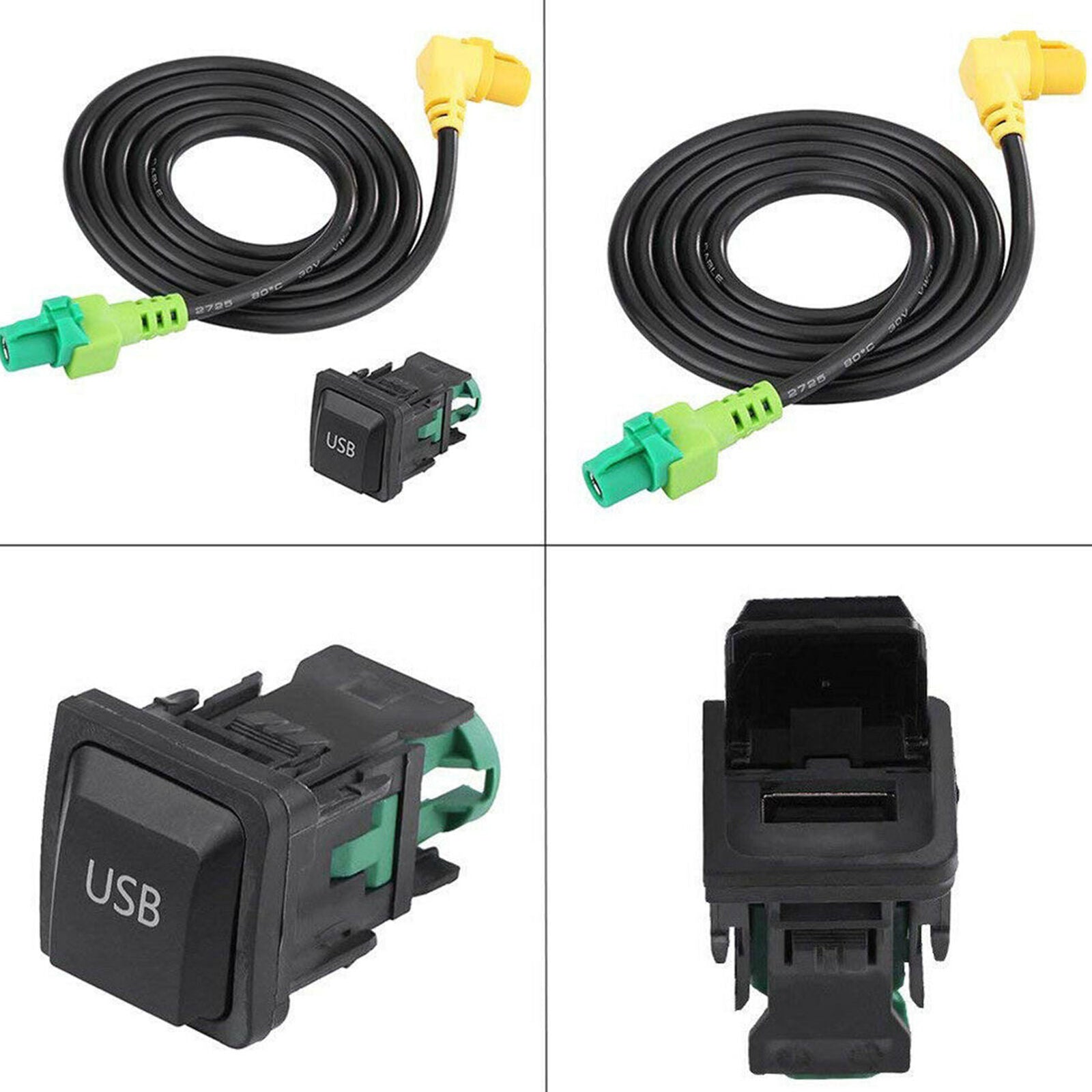 USB Car Switch Socket with Cable for RCD510 RCD310 VW Golf/GTI/R MK5 MK6 Jetta