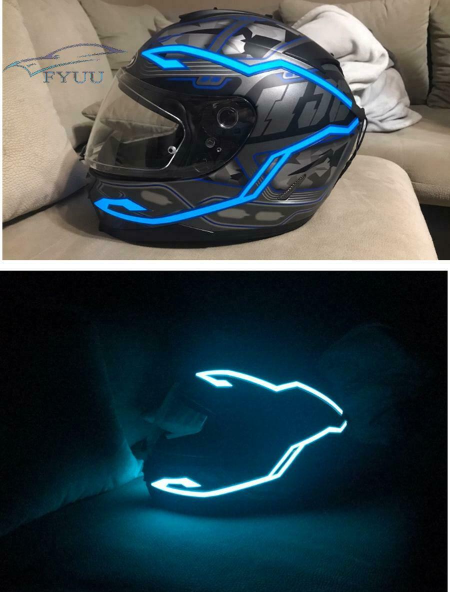 4pcs Motorcycle LED Night Riding Signal Helmet EL 4 Mode Helmet Cold Light Strip