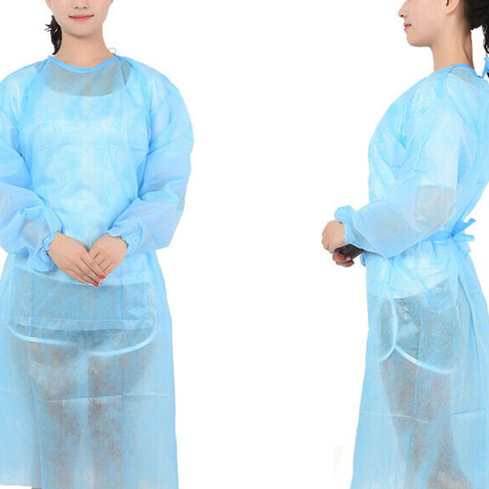 Blue 10pcs Disposable Surgical Gown Coat Light Dust Clothes Woven Overalls