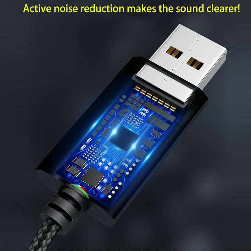 USB to 3.5mm Headphone and Microphone Jack Audio Adapter with 3.5mm Combo Aux X4