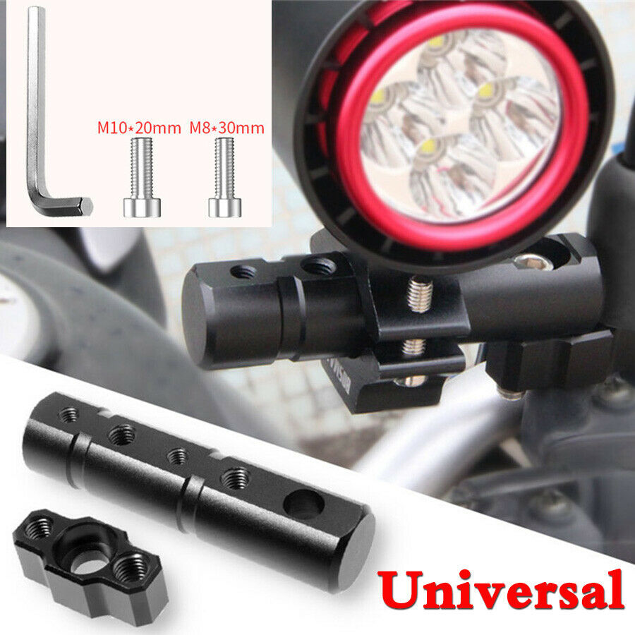 1pc Black 25mm Motorcycle Headlight Pipe Expand Bracket Fog Light Holder Clamp