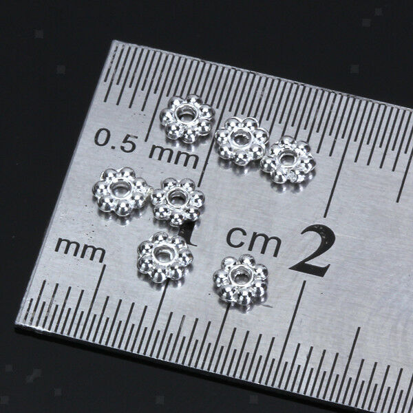 200pcs Loose Spacer Beads Craft 4mm Daisy Snowflake Jewelry Findings Crafts