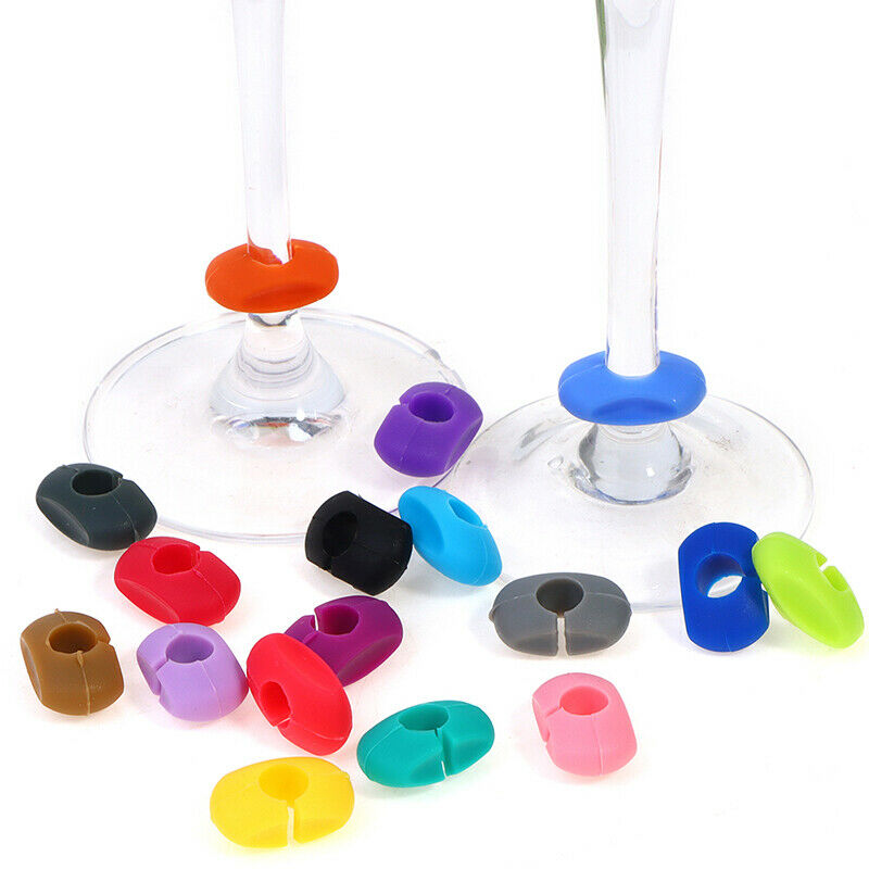 24PCS Wine Glass Identification Ring Silicone Party Glass Identification M L SJ