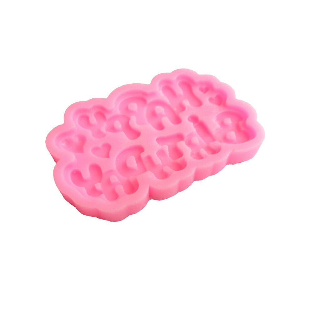 Happy Birthday Letters Silicone Fondant Mold Chocolate Mould Cake Decor T.l8