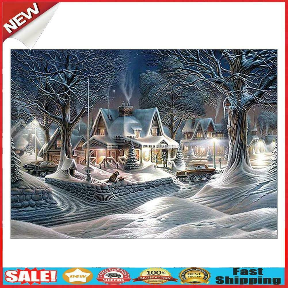 Snow View 5D Diamond Painting Embroidery DIY Cross Stitch Home Decor Gift @