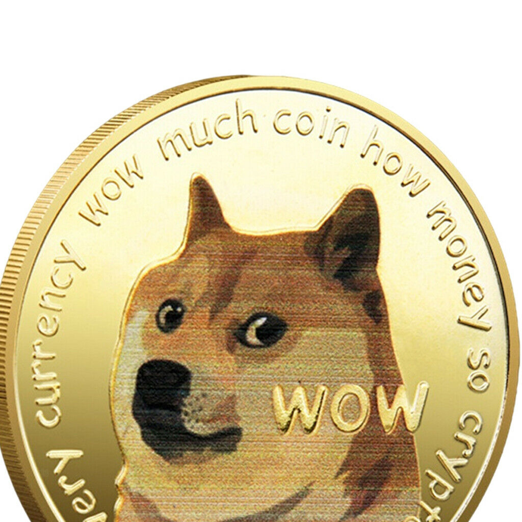5x Adults Decor Golden Dog Commemorative Coins Dogecoin Souvenir Display