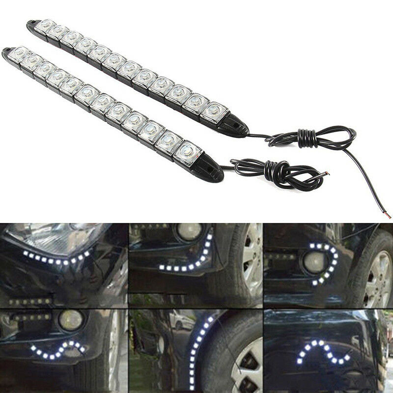 2xCar Flexible 12 LED DRL Daytime Running Light Driving Daylight Fog Light La BD