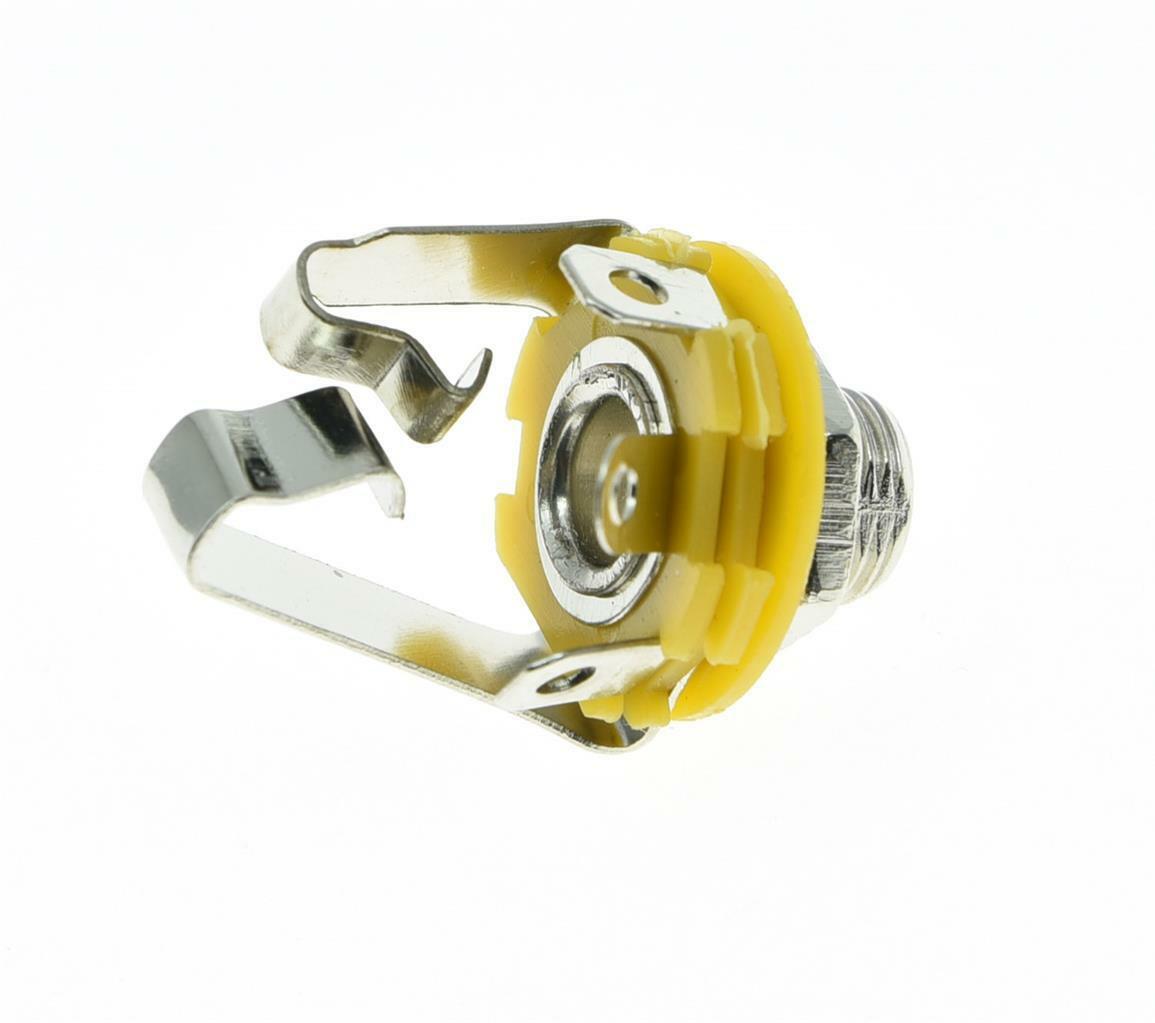 5x Electric Guitar 1/4" Stereo Jacks 6.35mm Stereo Jack Sockets Chrome!