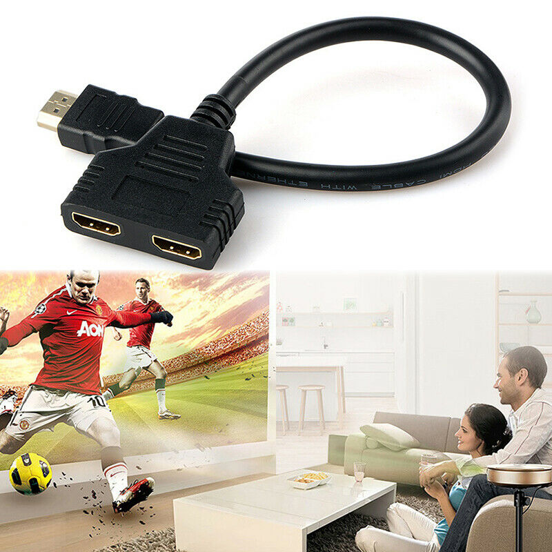 HDMI Splitter Cable Male to Dual HDMI 2 Female Y Splitter Adapter in HDMI.l8
