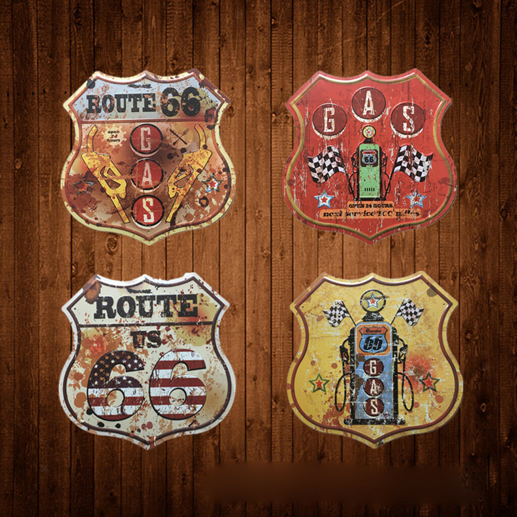 2x Cast Iron Metal Gas Station Advertising Decor  Plaque Plate Ad Sign
