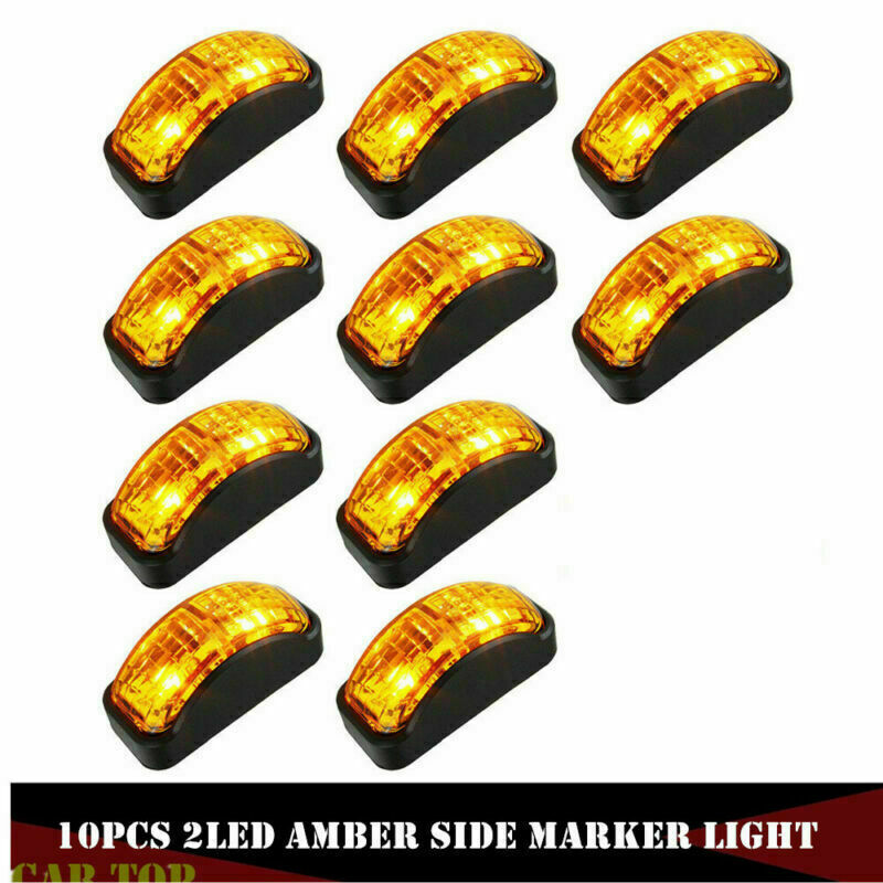 10x Amber LED Side Clearance Marker Lights 12V-24V for Car Truck Trailer Pickup