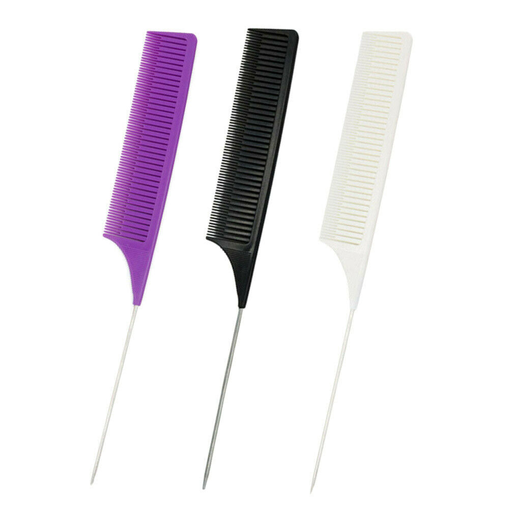 3pcs Weave Highlighting Foiling Hair Combs Hair Coloring Dye Comb Brush