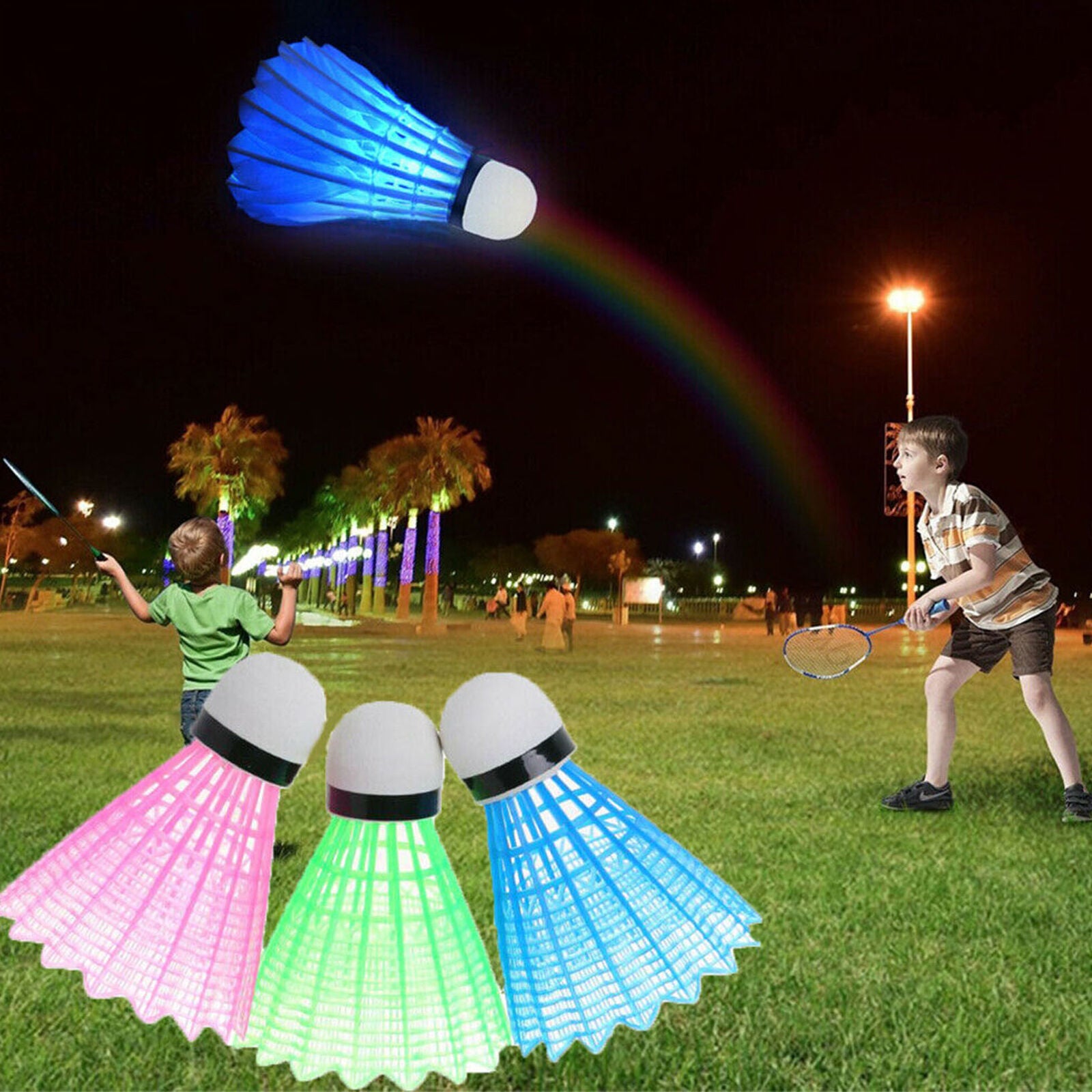 4Pcs Creative LED Light Badminton Balls Plastic Outdoor Sports Shuttlecock