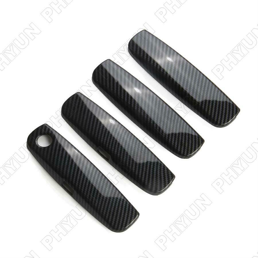 Carbon Fiber Style Door Handle Covers Decor Cover Trim for Dodge Charger 2016-21