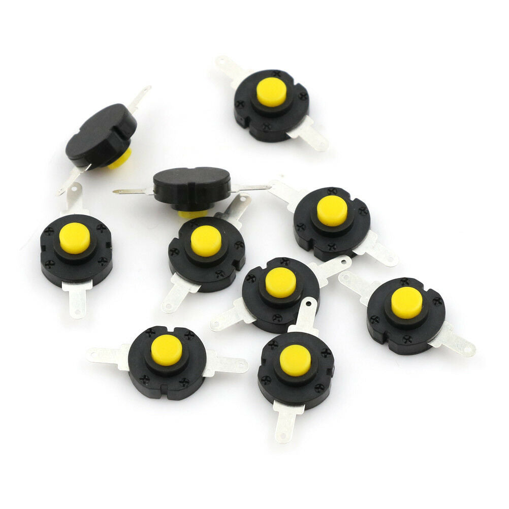 10pcs Flashlight Switches DC 12V 0.5A Self-locking Micro Push Button Switch DEAU