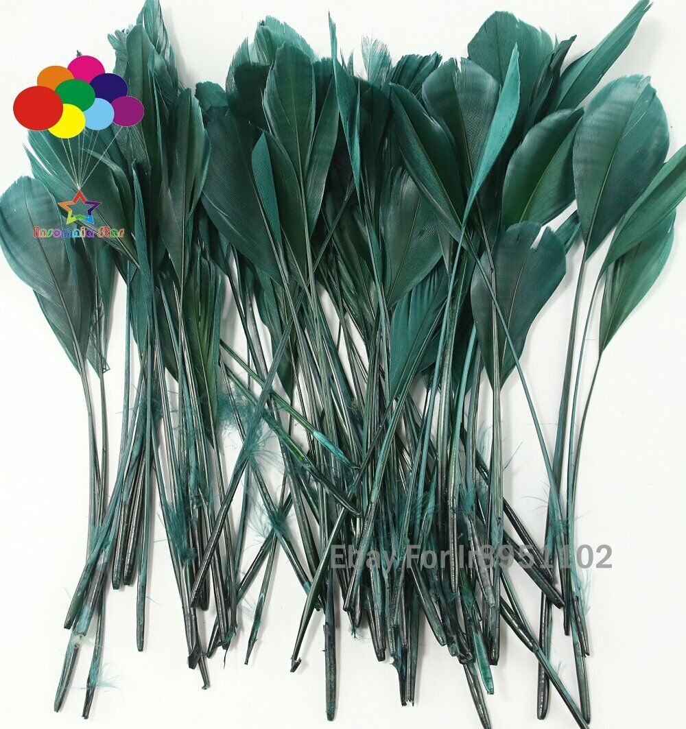 15-20cm Deep Green Coque Goose Tail Feathers Height 4-6 inch DIY Sewing Skirt