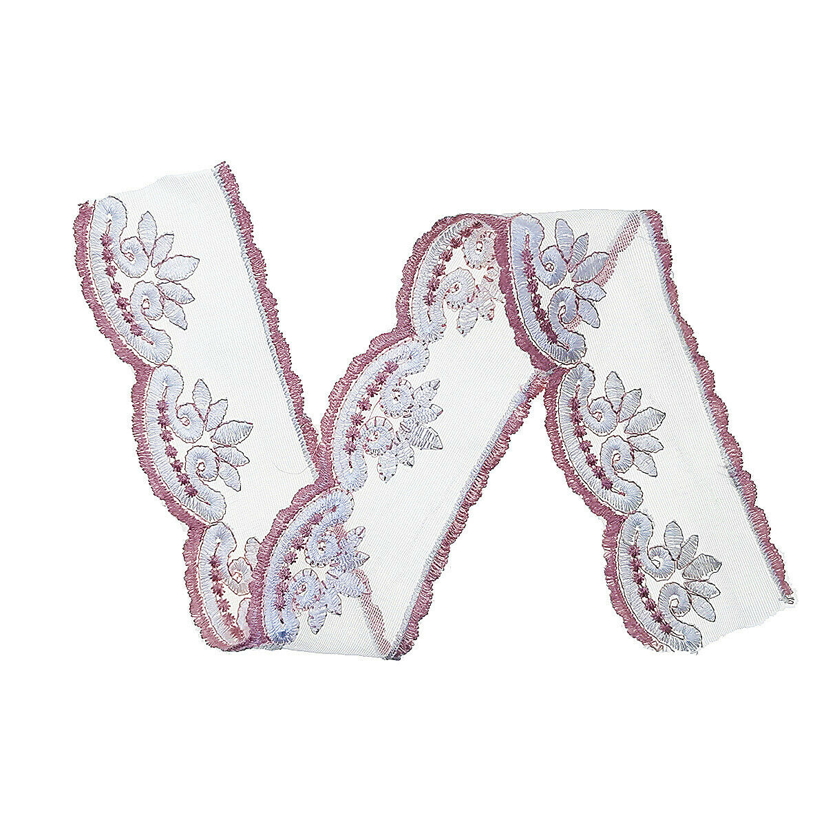 2 Yds Embroidery Lace Trim Floral Ribbon DIY Garment Wedding Dress Sewing Edge