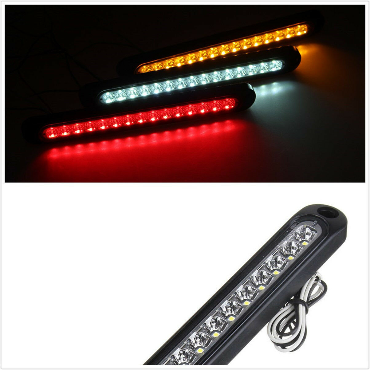 15LED WaterproofCar Trailer Truck Stop Tail Brake Light Bar Identification Light