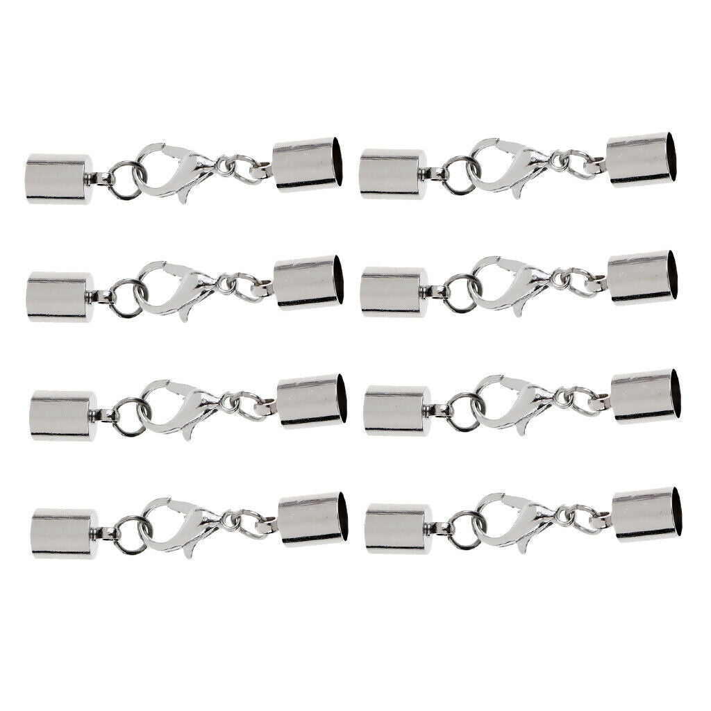 8pcs Leather Cord Ends Lobster Clasp for Leather