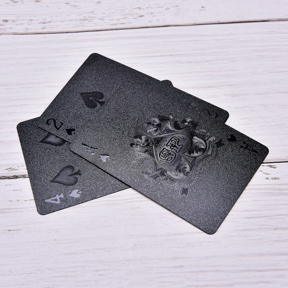 Waterproof Plastic Playing Cards Black Diamond Poker Cards Creative Gift  DD