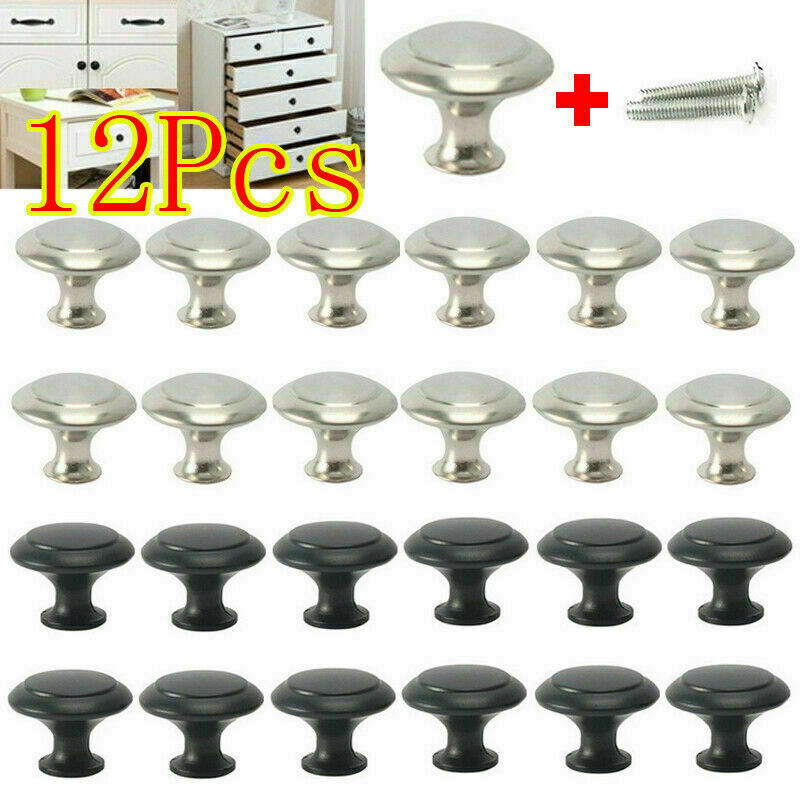 12 Pcs Stainless Steel Door Knobs Cabinet Handles Cupboard Drawer Kitchen DIY UK