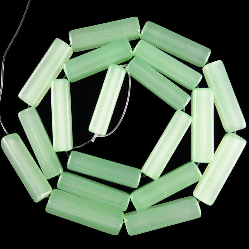 One Strand 20x5x5mm Cyan Jade Oblong Pendant Loose Bead 15.5 inch 22g A-547TZ