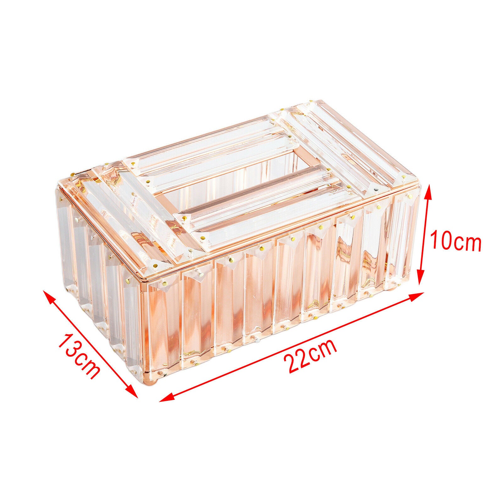 Luxury Crystal Tissue Box Cover Rectangular Napkin Case for Bathroom Office