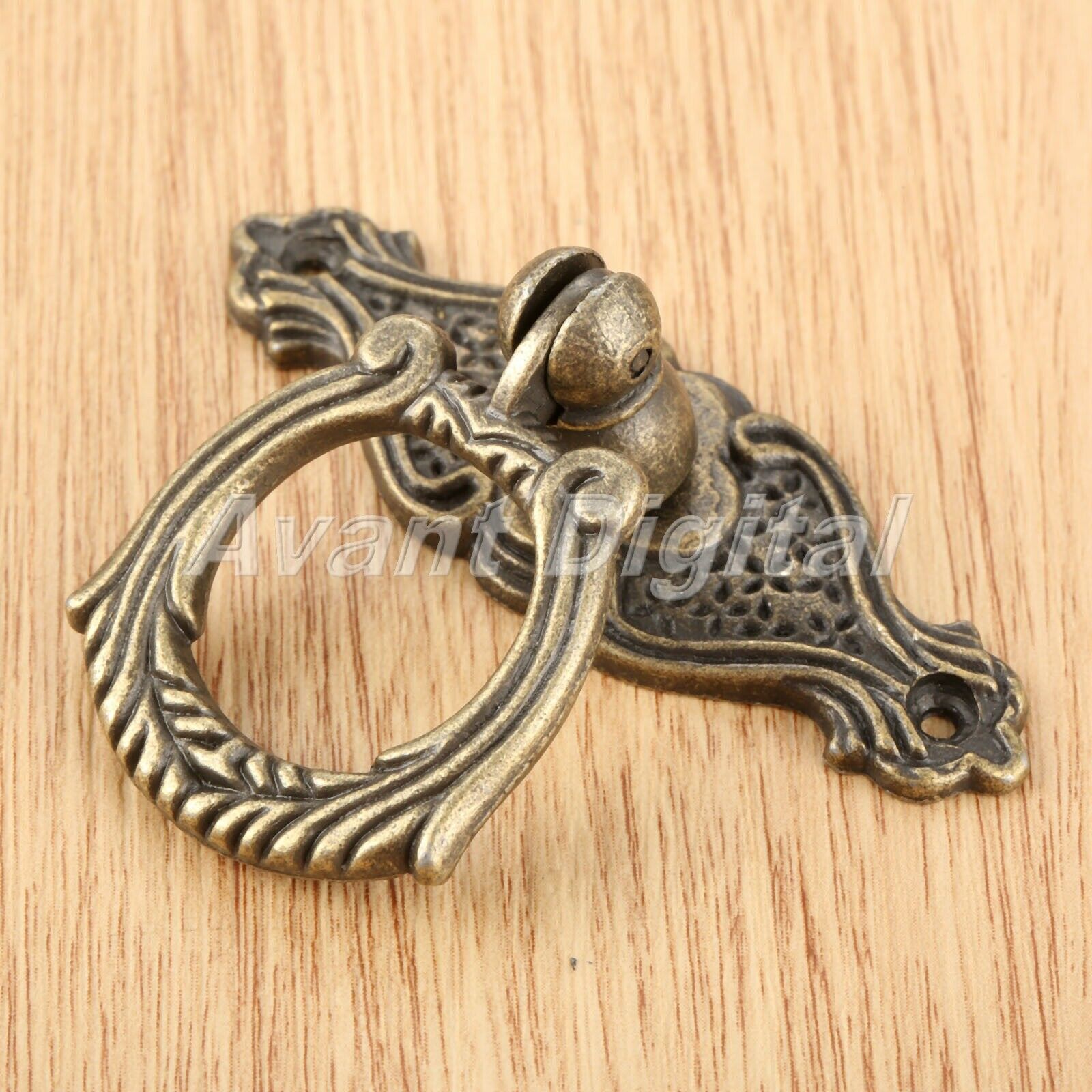 65*48mm Furniture Kitchen Cabinet Retro Pull Handle Jewelry Chest Ring Knob 1Pc