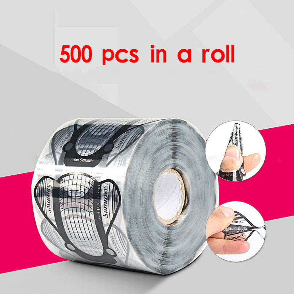 500Pcs Nail Art Self adhesive Extension Tips Forms Guide Stickers DIY Tools