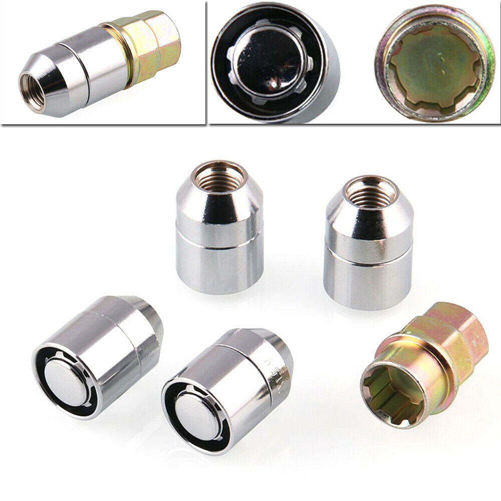 Universal 4+1 STEEL WHEEL LOCKS Nut M12x1.5 CHROME LOCKING LUG NUTS Durable
