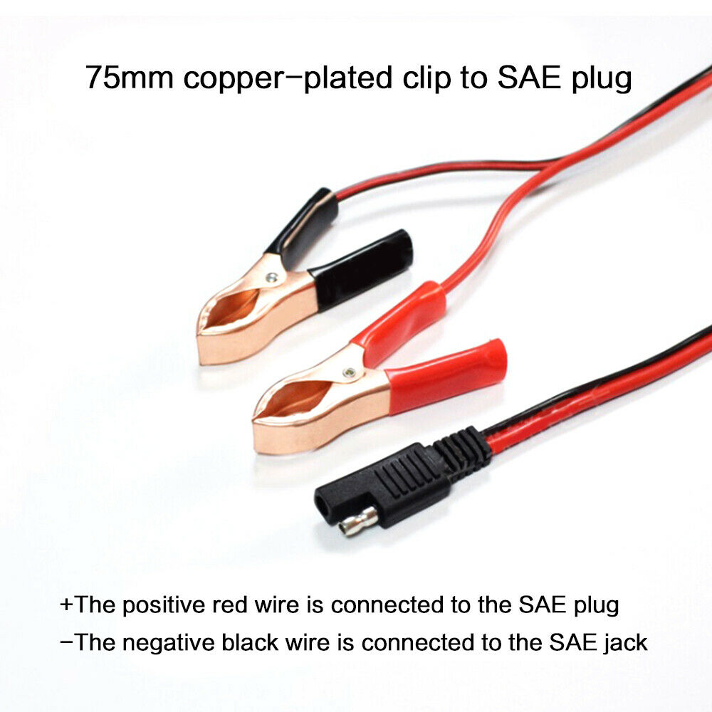 14AWG 2Pin 36cm SAE Quick Disconnect Plug Battery Alligator Clips Cable Harness