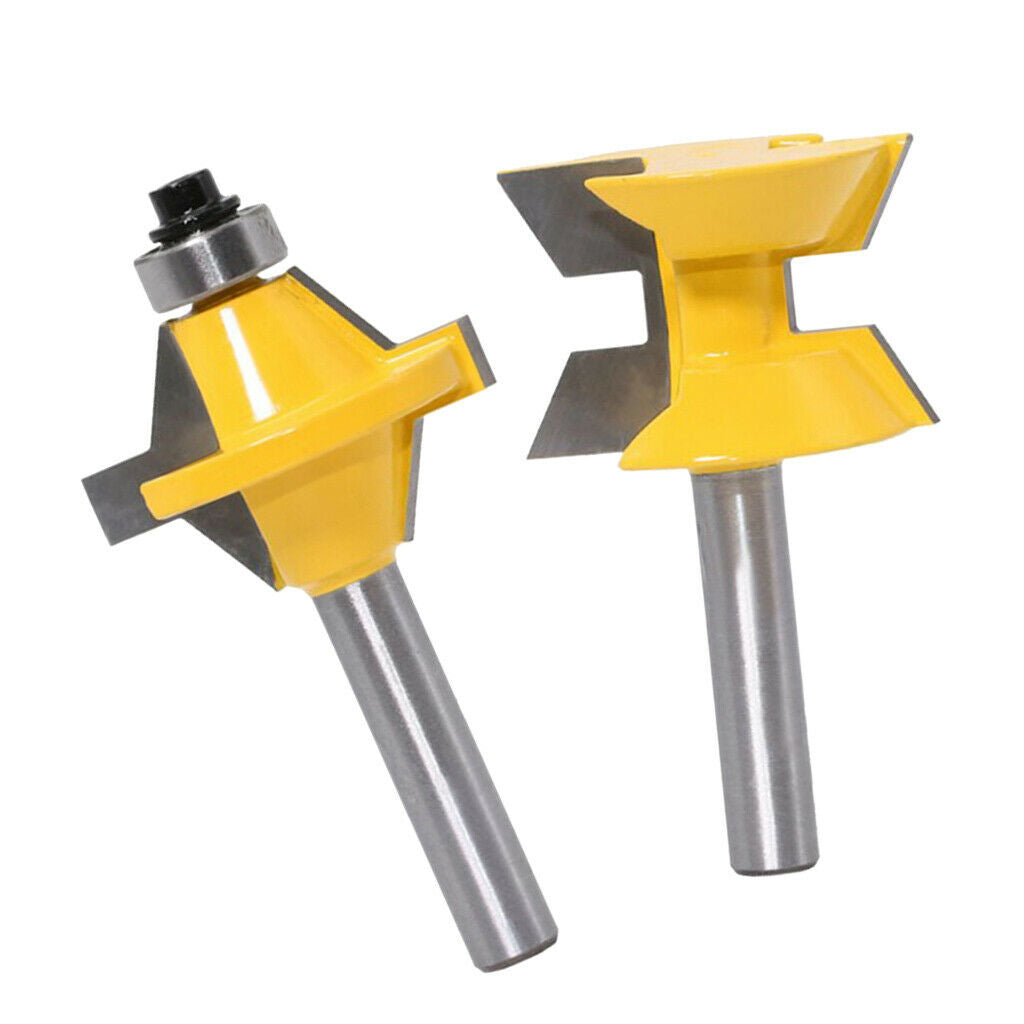 2 pcs Carbide Rail and Stile Router Bit Ogee 8mm Shank Wood Willing Cutter