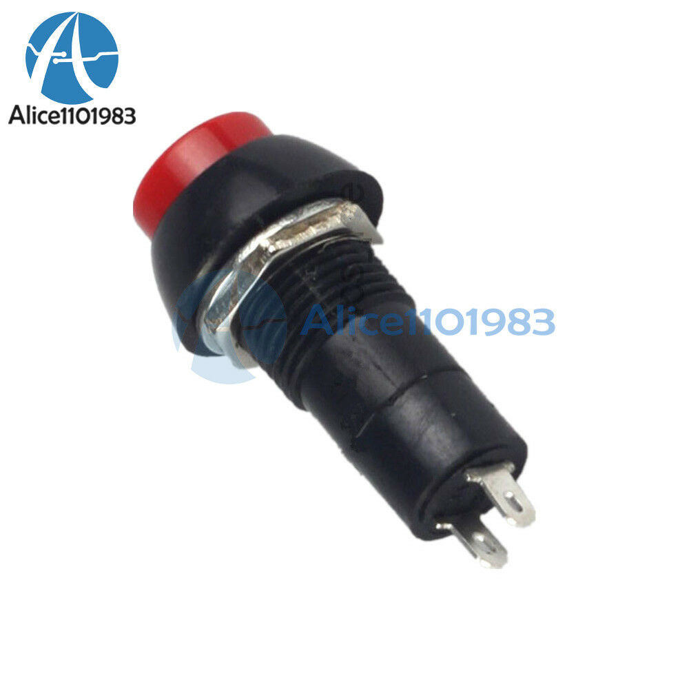5PCS12mm 250V 3A Red Push Button Switch PBS-11B No Self-Lock ON/OFF Lock