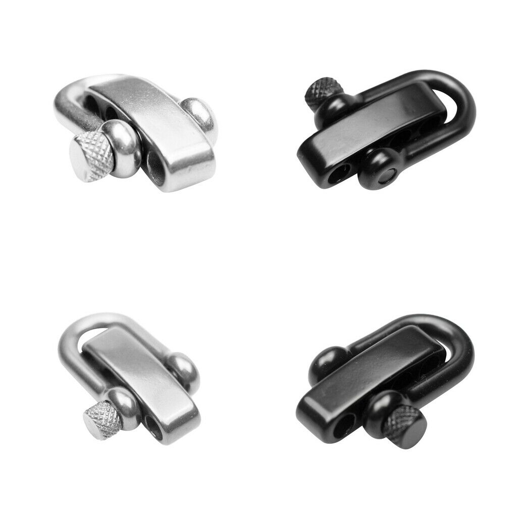 4 Pieces Stainless Steel U Style Shackle for Outdoor DIY Paracord Bracelet