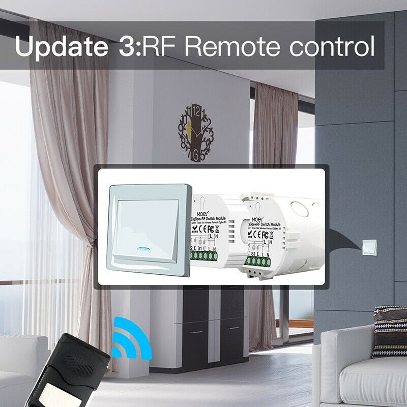 Tuya ZigBee 3.0 Smart Light Switch Module 1 Gang Smart Wireless Remote ControlF6