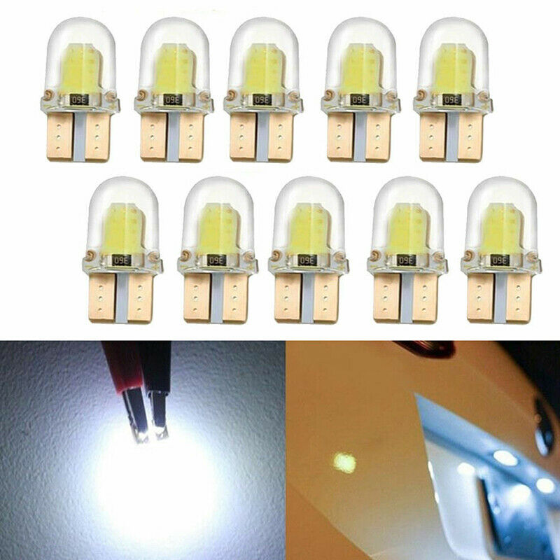 10X LED T10 194 168 W5W COB 8SMD CANBUS Silica Bright White License Light BulbDD